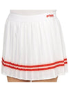 Women's Logo Print Striped Pleated Skirt White - SPORTY & RICH - BALAAN 9