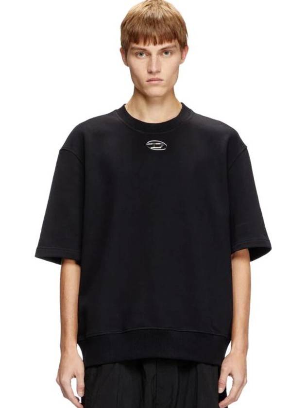 Logo Crew Neck Short Sleeve T-Shirt Black - DIESEL - BALAAN 4