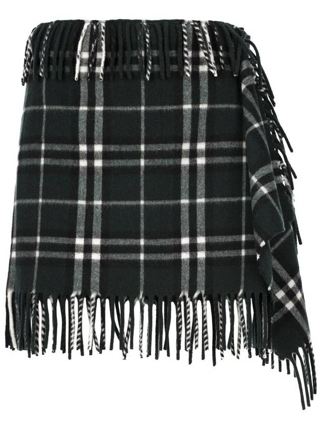 Check Wool Cashmere Scarf A Line Skirt Anchor - BURBERRY - BALAAN 2