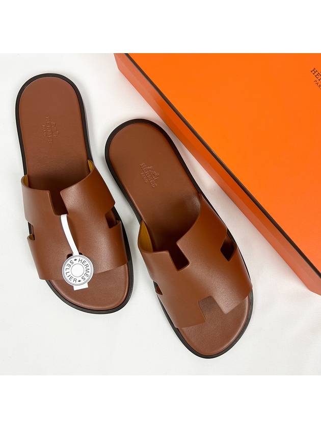 Izmir Leather Slippers Gold - HERMES - BALAAN 3