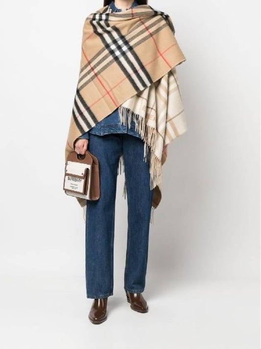 cashmere check cape contrast - BURBERRY - BALAAN 2