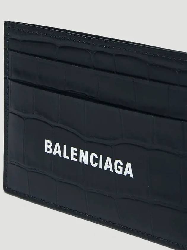 Cash Cash Logo Crocker Effect Leather Card Holder - BALENCIAGA - BALAAN 4