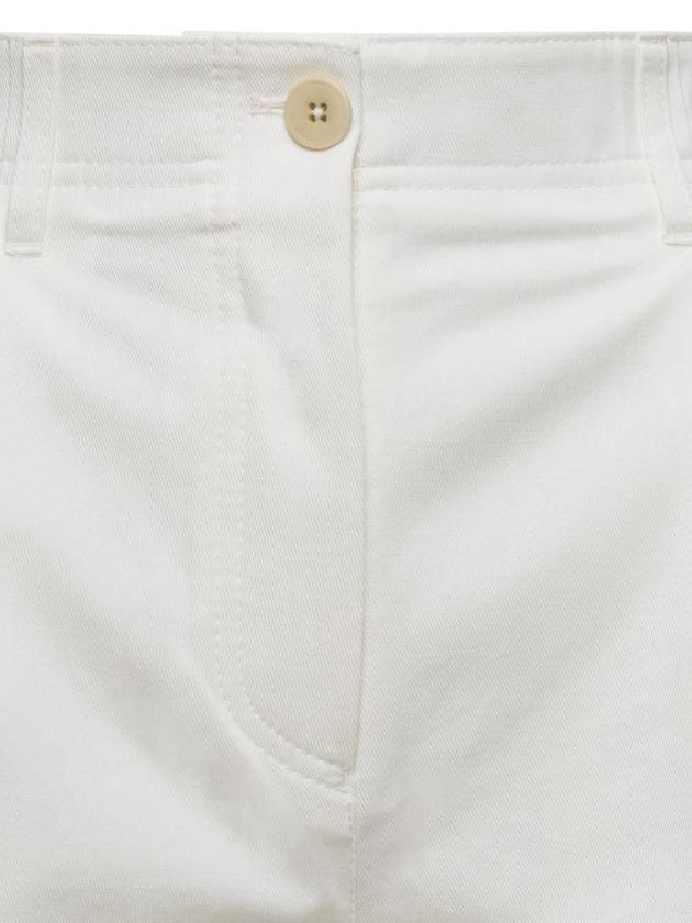 White Twill Pleated Bermuda Shorts In Cotton Woman - TOTEME - BALAAN 3