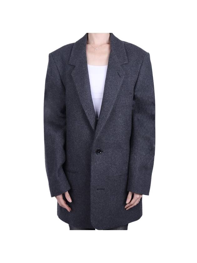 Women's Boxy Single Wool Jacket Grey - LEMAIRE - BALAAN 1