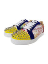 Graffiti Leather Suede Spike Low Top Sneakers - CHRISTIAN LOUBOUTIN - BALAAN 3