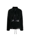 Fleece Shearling Hooded Top Black - MOOSE KNUCKLES - BALAAN.