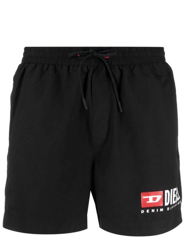 Logo Print Swim Shorts Black - DIESEL - BALAAN 1