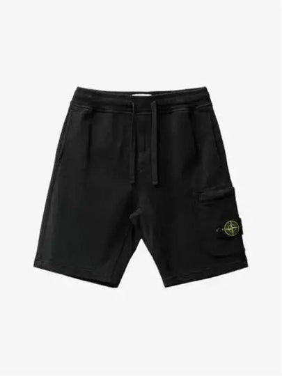 Fleece Bermuda Shorts Black - STONE ISLAND - BALAAN 2