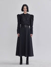 Quilted Detail Two Belted A-Line Long Skirt Black - LIE - BALAAN 5