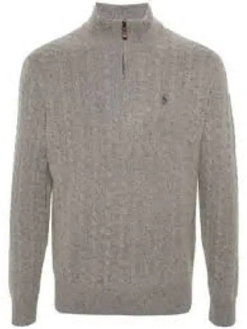 Cable knit wool cotton zipper sweater gray 1236702 - POLO RALPH LAUREN - BALAAN 1