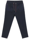 Men's Drawstring Gabardine Straight Pants Night Blue - MONCLER - BALAAN 2