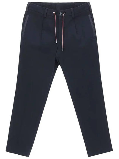 Men's Drawstring Gabardine Straight Pants Night Blue - MONCLER - BALAAN 2