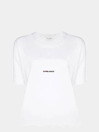 Rive Gauche Short Sleeve T-Shirt White - SAINT LAURENT - BALAAN 2