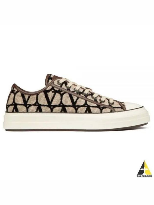 Toile Iconographe Low Top Sneakers Beige - VALENTINO - BALAAN 2