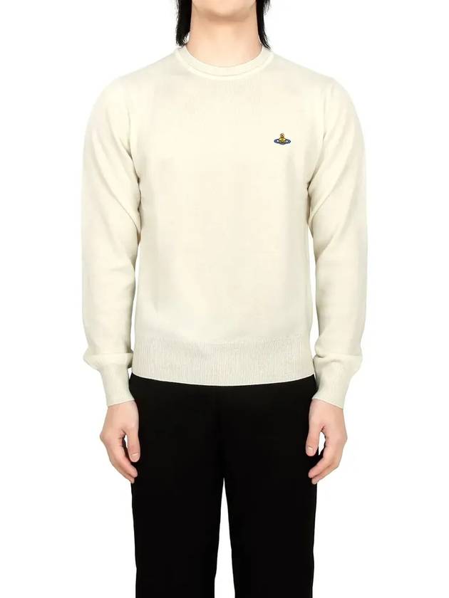 Logo Crew Neck Wool Knit Top Beige - VIVIENNE WESTWOOD - BALAAN 3