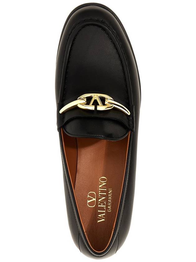 V Logo Signature Calfskin Loafers Black - VALENTINO - BALAAN 5