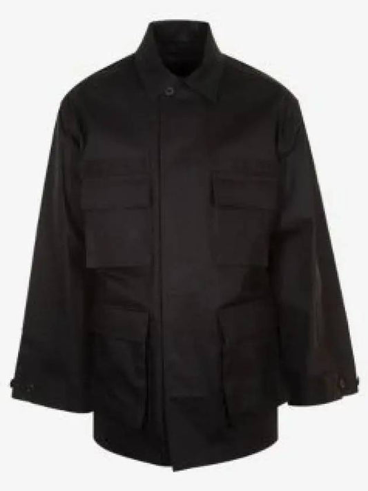 Men's Cotton Drill Cargo Jacket Black - BALENCIAGA - BALAAN 2