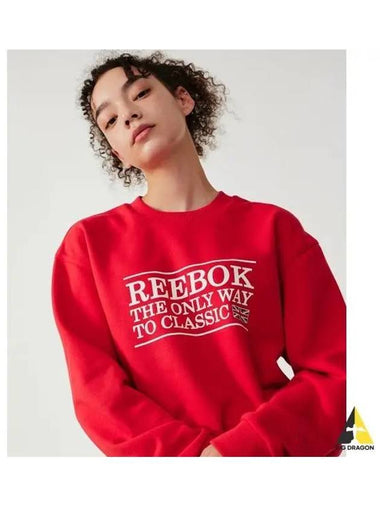 Classic Letter Sweatshirt Red - REEBOK - BALAAN 1