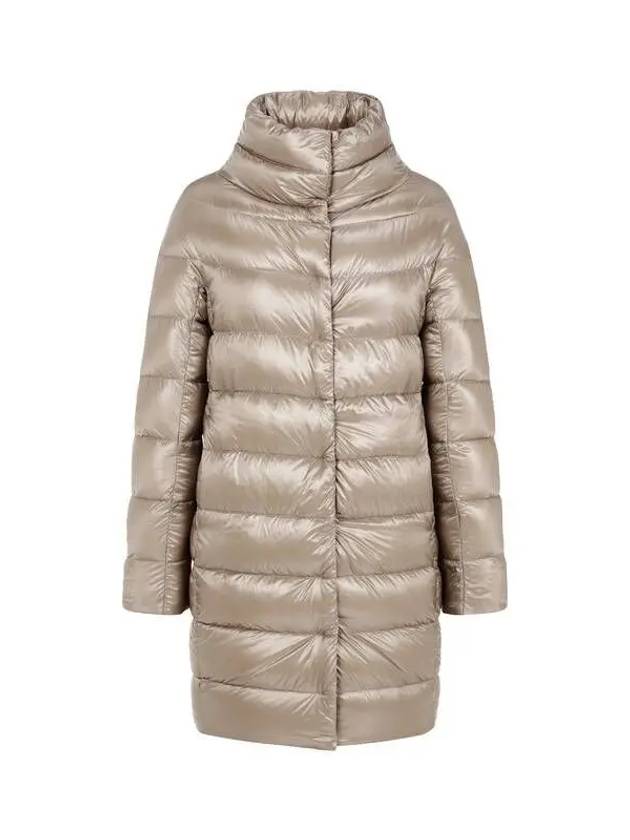 Women's Wide High Neck Goose Down Padded Coat Dark Beige - HERNO - BALAAN 1