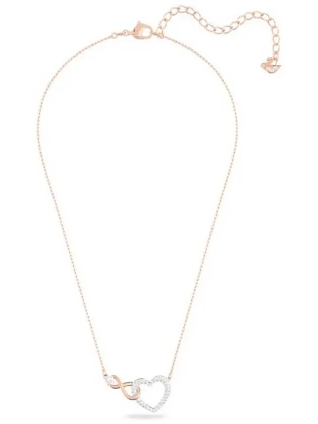 Hyperbola Infinity Heart Necklace Silver Rose Gold - SWAROVSKI - BALAAN 3