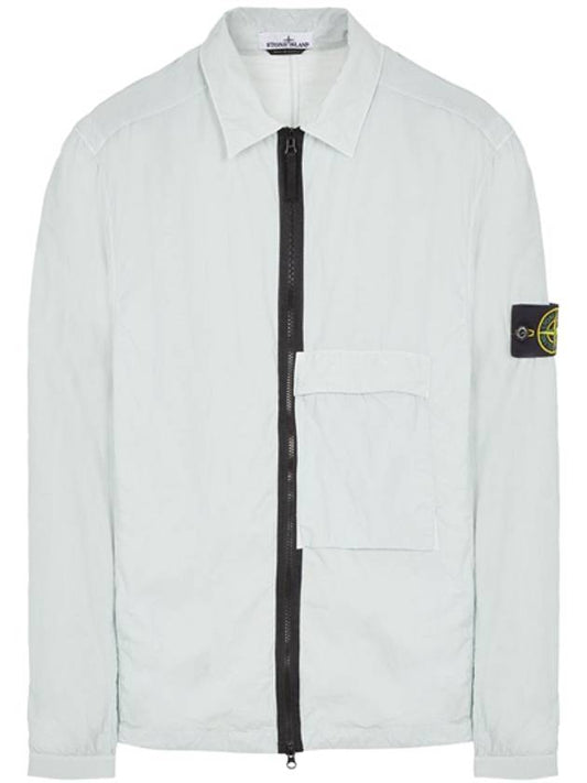 10303 Naslan Light Garment Dyed Overshirt Light Gray - STONE ISLAND - BALAAN.