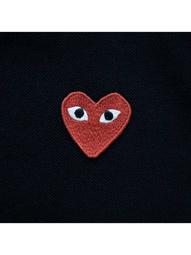 Red Heart Wappen Polo Shirt Black - COMME DES GARCONS - BALAAN 4