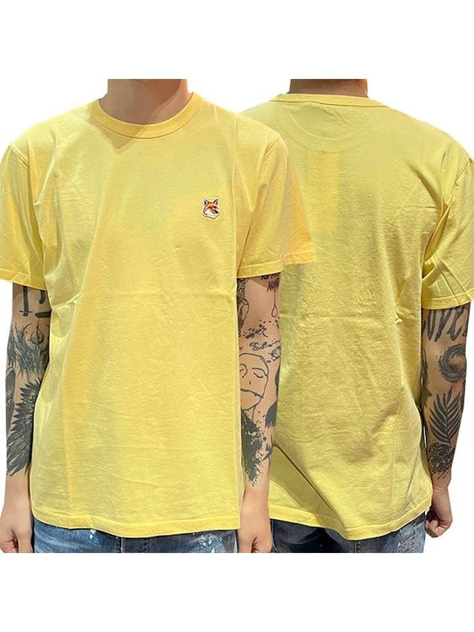 Fox Head Patch Classic Short Sleeve T-Shirt Yellow - MAISON KITSUNE - BALAAN.