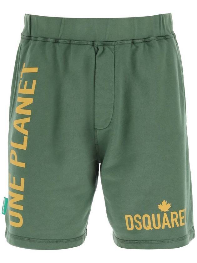 Men's One Life Cotton Shorts Green - DSQUARED2 - BALAAN 1