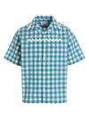 Check Short Sleeve Shirt Blue - PRADA - BALAAN 2