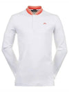 Men's Tyson Regular Fit Long Sleeve Polo Shirt White - J.LINDEBERG - BALAAN 2