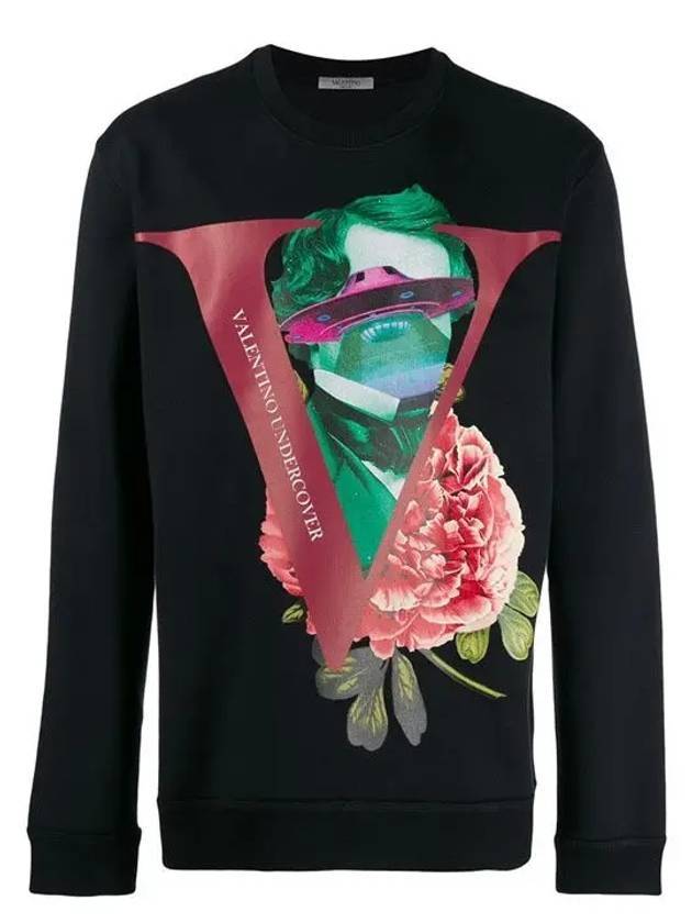 V Print Sweatshirt Black - VALENTINO - BALAAN 1