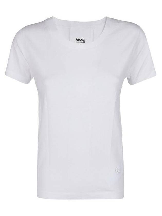 MM6 Women's Cotton Short Sleeve T-Shirt White 3 Pack - MAISON MARGIELA - BALAAN 1