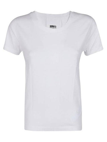 MM6 Women's Cotton Short Sleeve T-Shirt White 3 Pack - MAISON MARGIELA - BALAAN 1