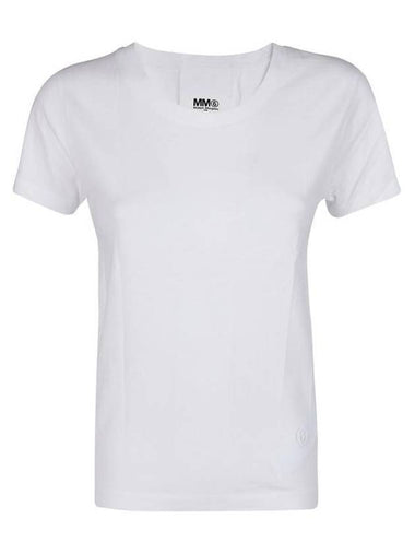 MM6 Women's Cotton Short Sleeve T-Shirt White 3 Pack - MAISON MARGIELA - BALAAN 1