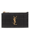 Cassandra Matelasse Leather Card Wallet Black - SAINT LAURENT - BALAAN 2