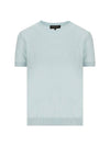 Val D Orcia Crewneck Silk Cashmere Knit Top Aquamarine - LORO PIANA - BALAAN 1