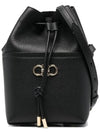 Grained Leather Gancini Mini Bucket Bag Black - SALVATORE FERRAGAMO - BALAAN 2