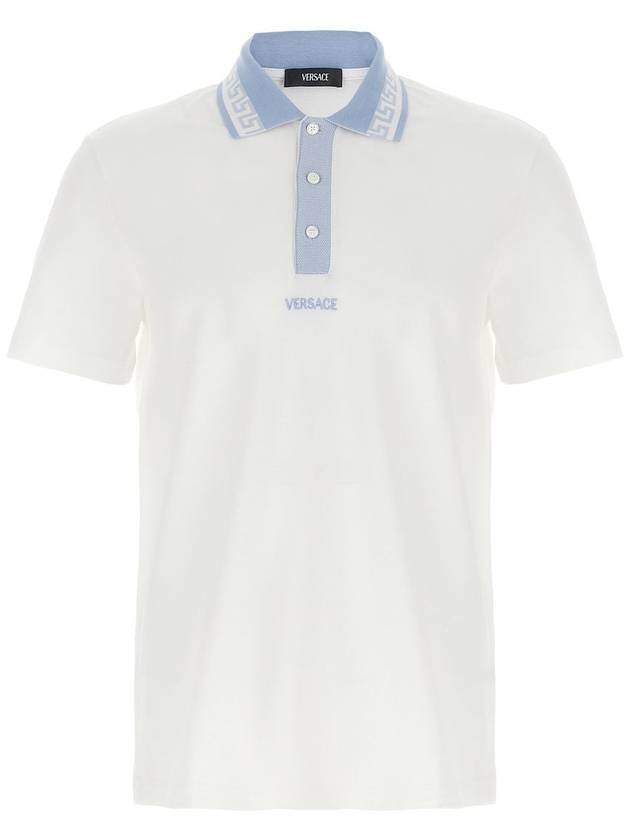 Logo embroidered polo shirt 10139061A11278 - VERSACE - BALAAN 2