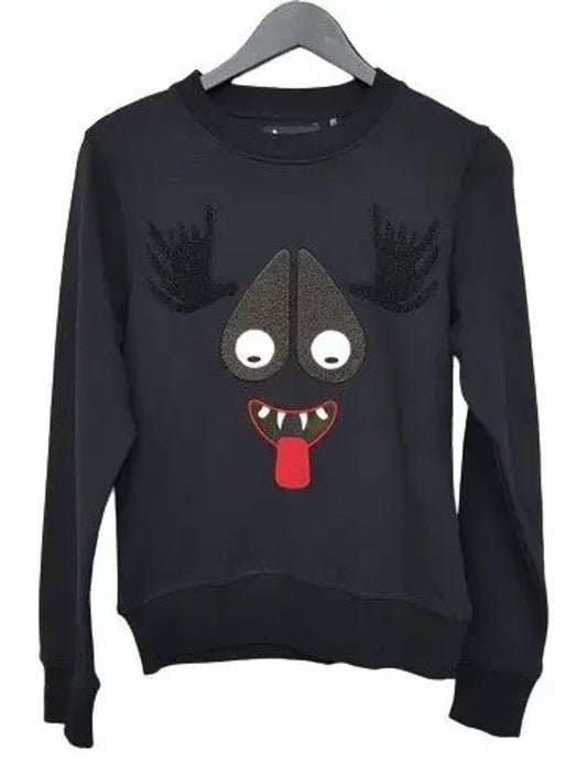 HAHA Monster Sweatshirt Black - MOOSE KNUCKLES - BALAAN.