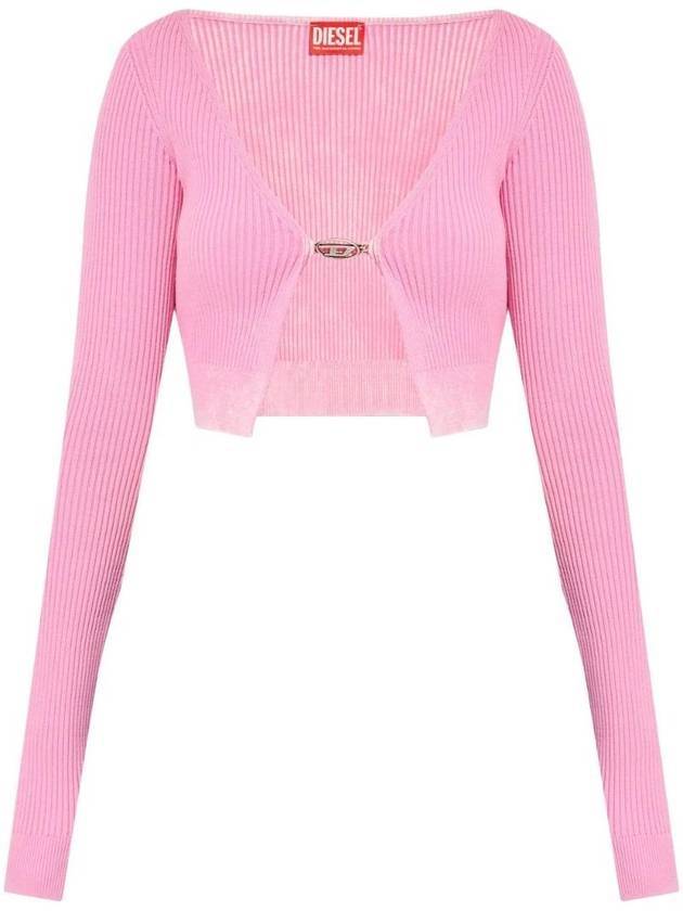 M Latina Cropped Knit Cardigan Pink - DIESEL - BALAAN 1