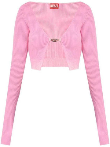 M Latina Cropped Knit Cardigan Pink - DIESEL - BALAAN 1