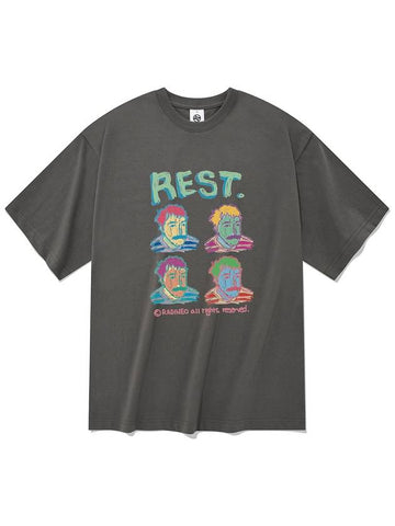 Rest Short Sleeve T Shirt Gray - RADINEO - BALAAN 1