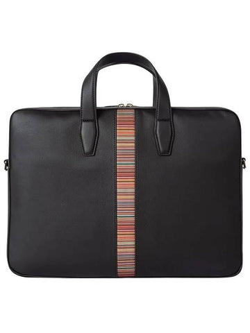 Signature Stripe Brief Case Black - PAUL SMITH - BALAAN.