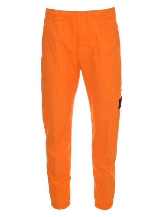 Men's Compass Patch Light Stretch Cotton Canvas Track Pants Orange - STONE ISLAND - BALAAN 2