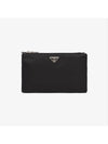 Saffiano Leather Strap Nylon Clutch Bag Black - PRADA - BALAAN 2