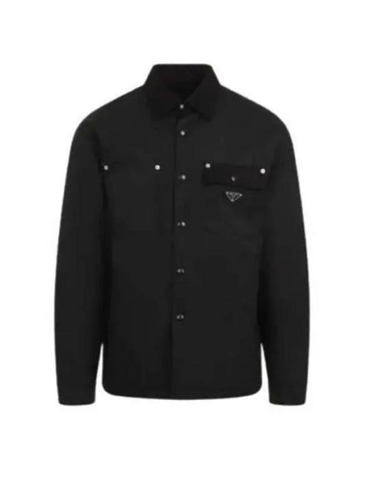 Triangle Logo Shirt Jacket Black - PRADA - BALAAN 2