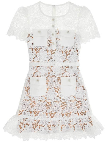 lace mini dress with belt - SELF PORTRAIT - BALAAN 1