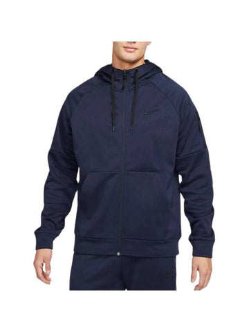 Full Zip-Up Fitness Hooded Jacket Navy - NIKE - BALAAN 1