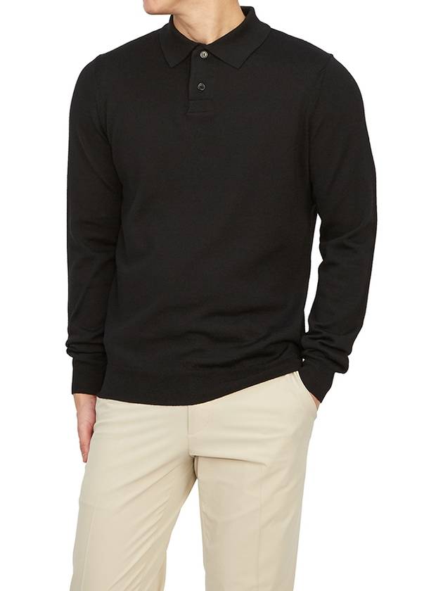 Men's Jerry Wool Long Sleeve Polo Shirt Black - A.P.C. - BALAAN 6