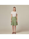 Twotone linen pleated midi skirt - RS9SEOUL - BALAAN 2